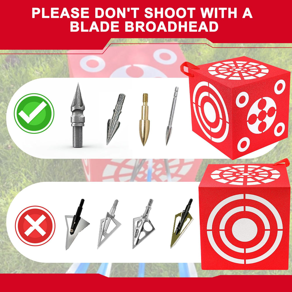 ShinyRelief red-and-white target with 21 bullseyes aids aiming accuracy cues.