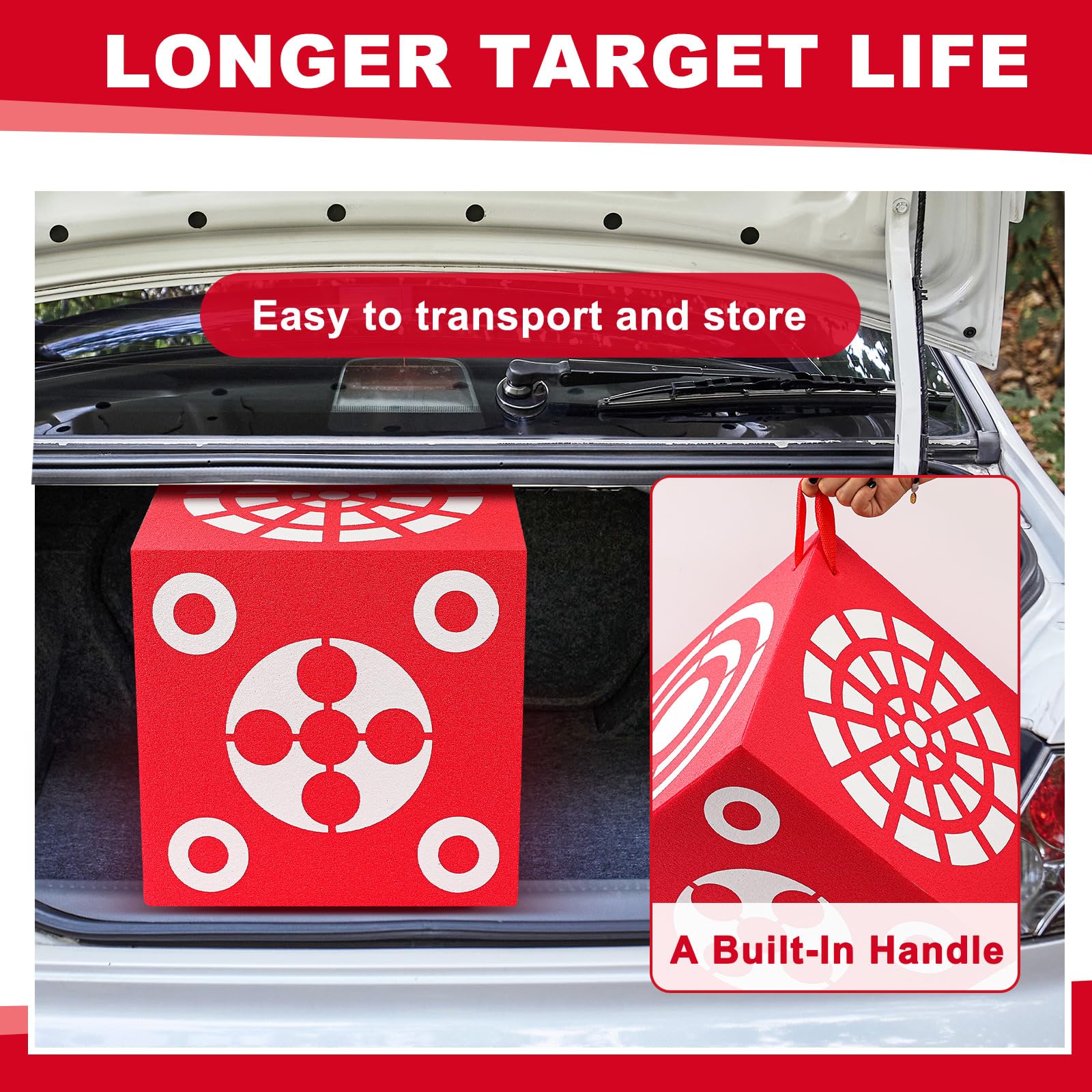 ShinyRelief foam target enables easy arrow removal and quick practice sessions.