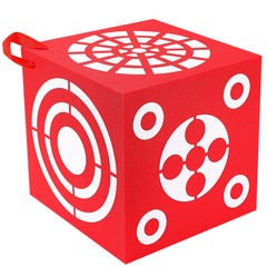 ShinyRelief red 3D foam archery target front view shows high visibility bullseyes for backyard practice.