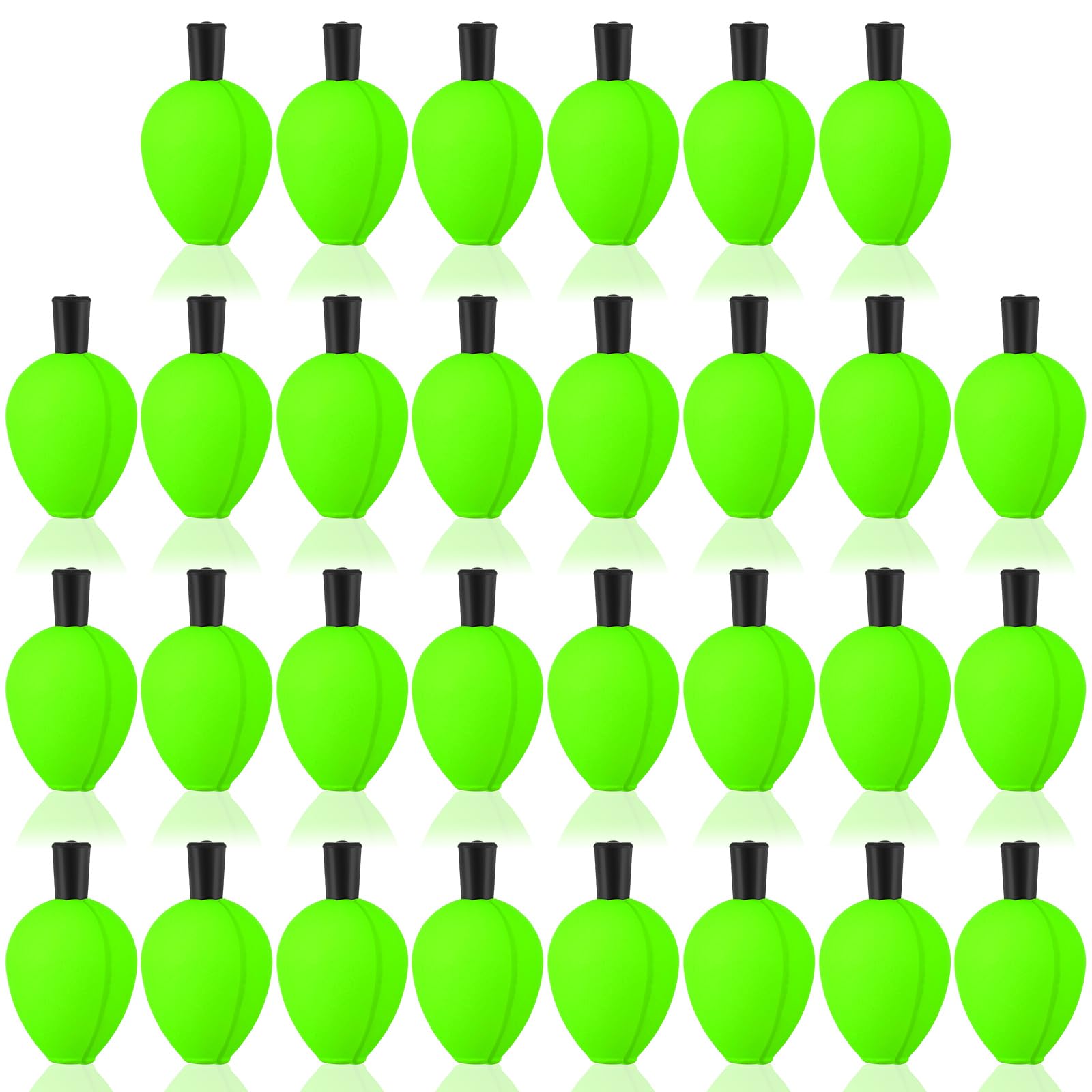 ShinyRelief 30-piece green trout float foam teardrop bobbers package