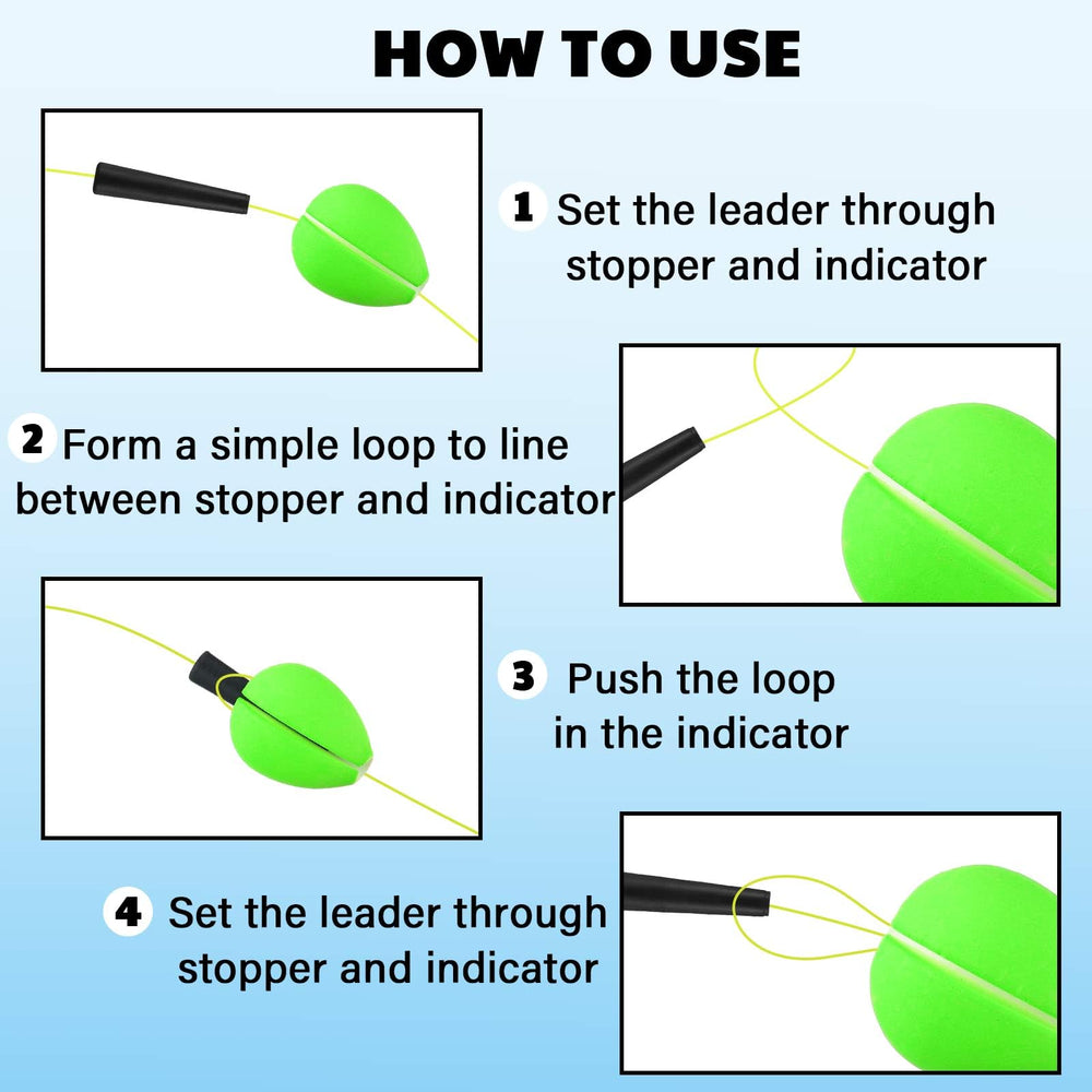Floating buoyant green trout bobber for freshwater and saltwater