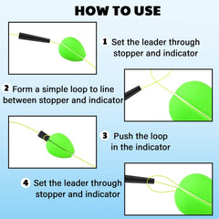 Floating buoyant green trout bobber for freshwater and saltwater