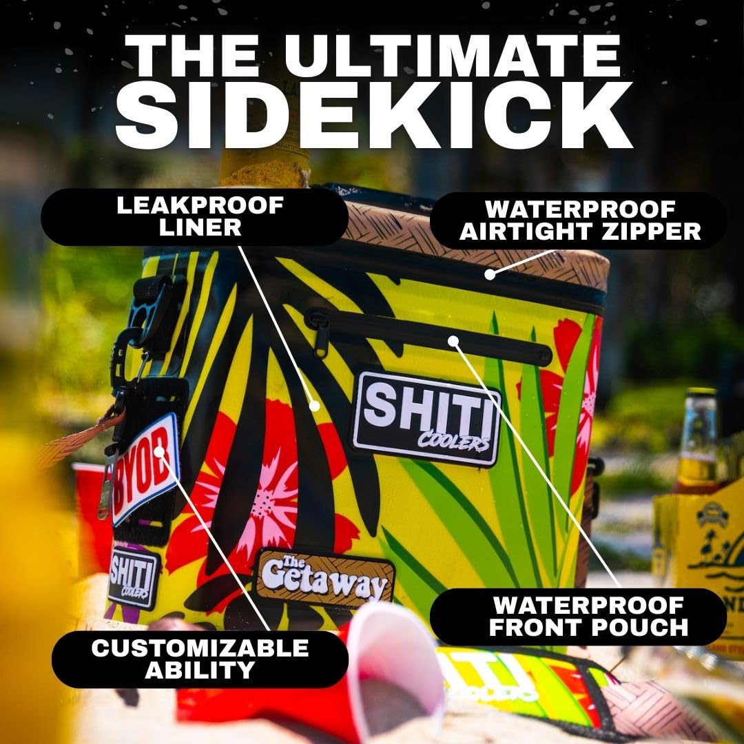 SHITI 12-Can Cooler closeup reveals leakproof zipper design.