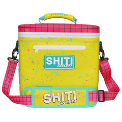 SHITI Cooler blue-ombre front view highlights portable cooling for camping adventures.