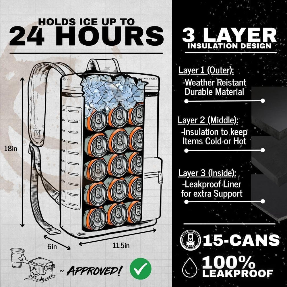 SHITI Daytripper shows cans with ice, keeping drinks cold during road trips.