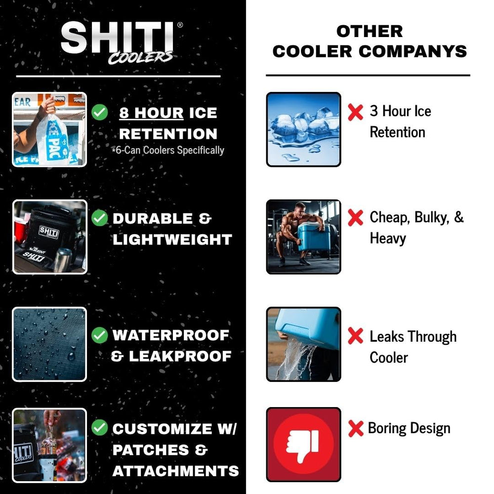 SHITI The Patriot interior with ice shows 6-can capacity for drinks.