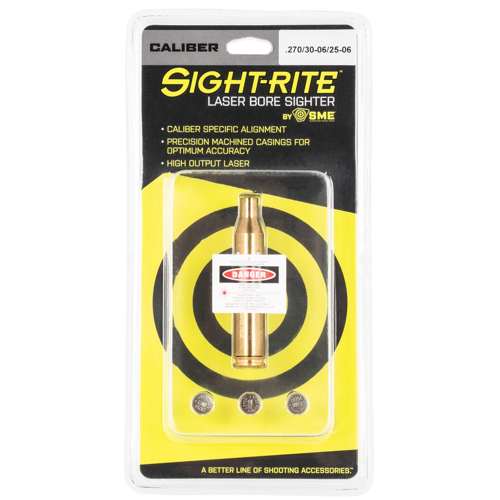 Shooting Made Easy class IIIR laser beam provides visible bore sighting feedback.