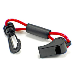 Propel Paddle Gear whistle with lanyard floats on water for quick signaling.