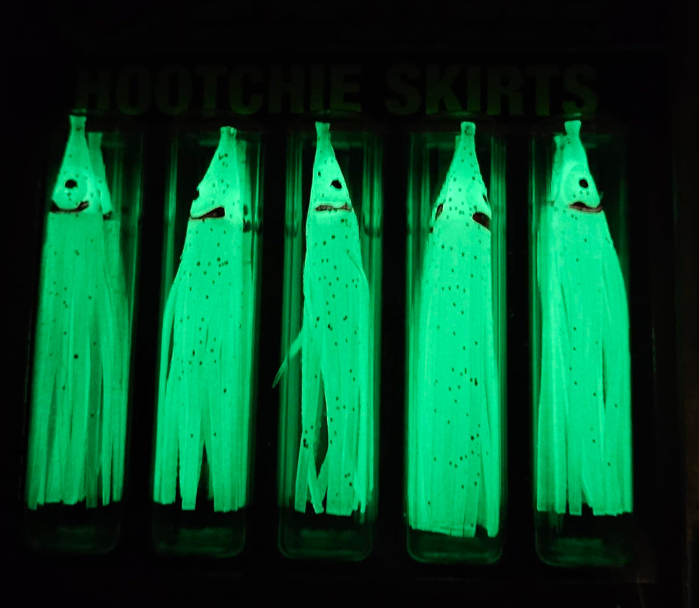 Shortbus Flashers Hootchie Skirt Glow pack image highlights vibrant colors and realistic movement