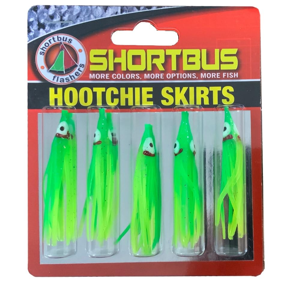 Shortbus Flashers hootchie skirt green lure enhancing salmon and bass strikes