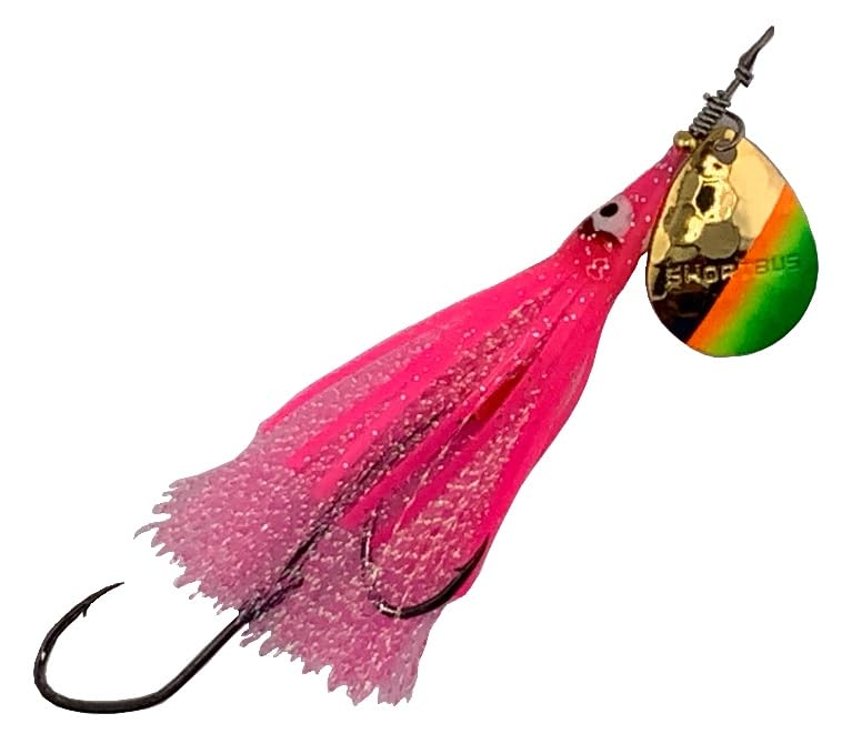 Shortbus Flashers squid skirt tinsel spinner UV gold Mexican Hat attracts predatory fish with high flash