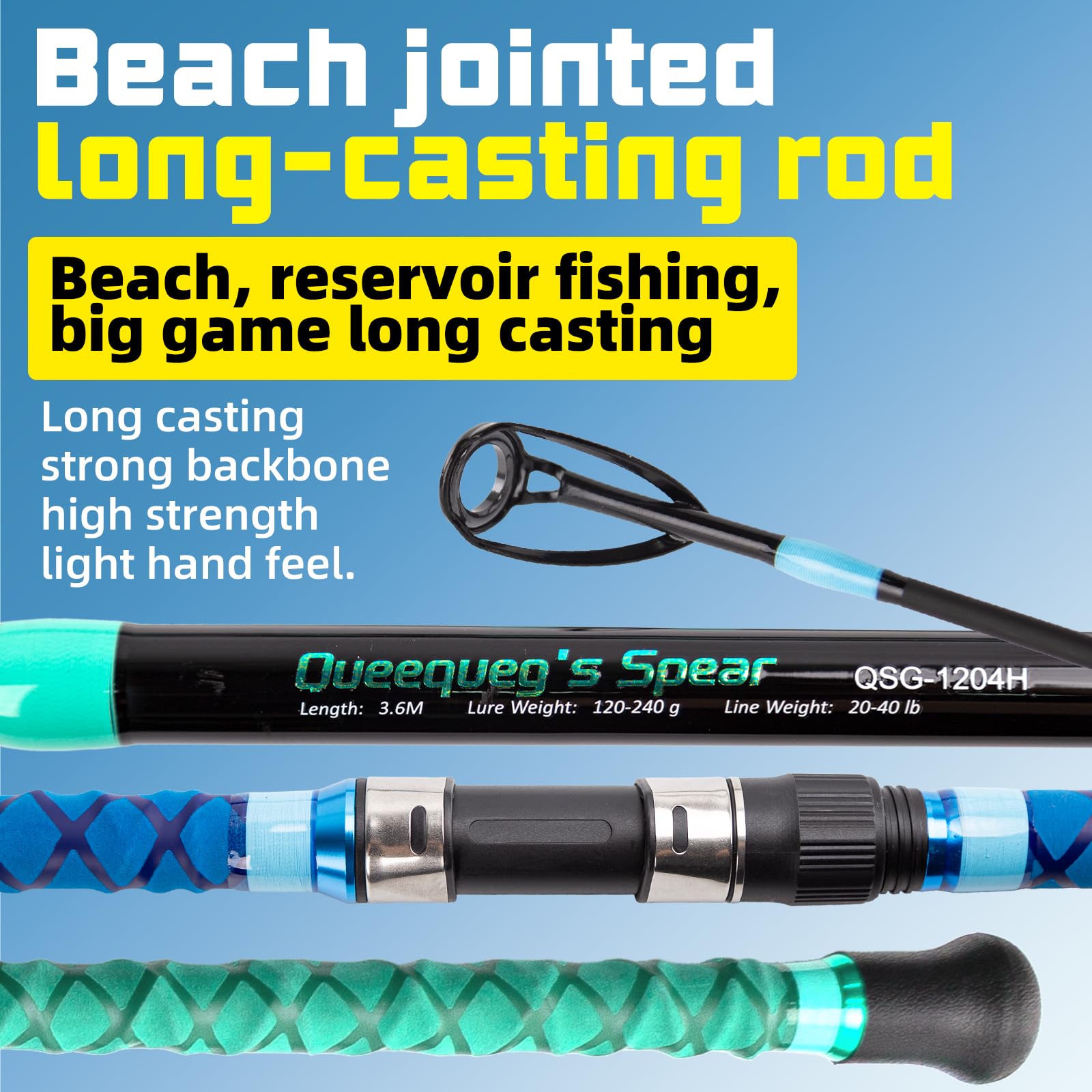 SHOUDE Surf Rod saltwater durability designed to resist corrosion in harsh coastal environments.
