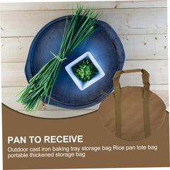 SHOWERORO skillet bag made of oxford cloth protects cookware from moisture