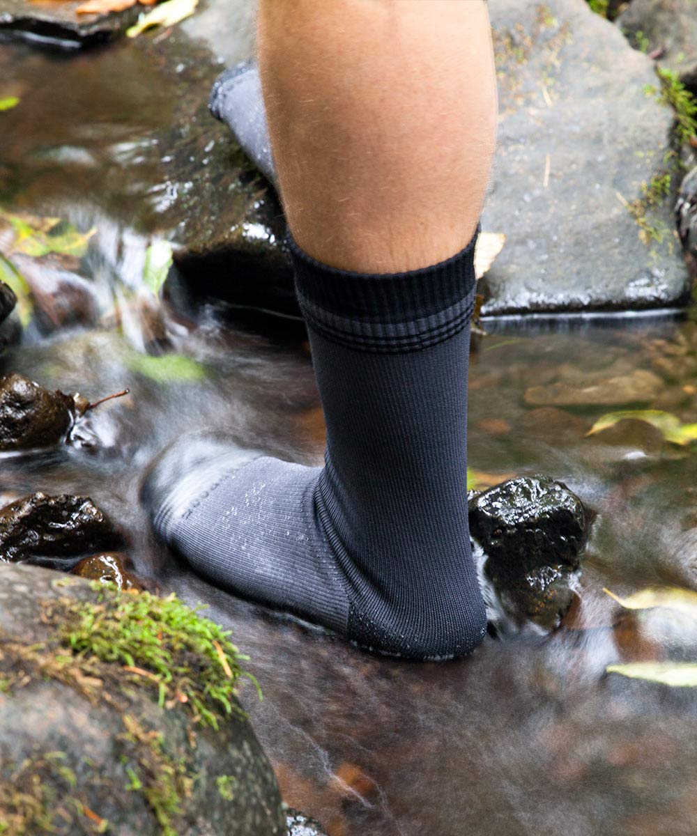 Showers Pass Crosspoint Wool Crew Socks merino interior close-up with moisture-wicking properties