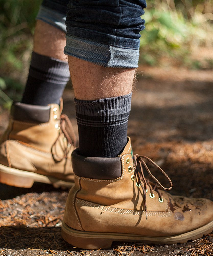 Showers Pass Crosspoint Wool Crew Socks cushioned toe box enhances comfort during activity