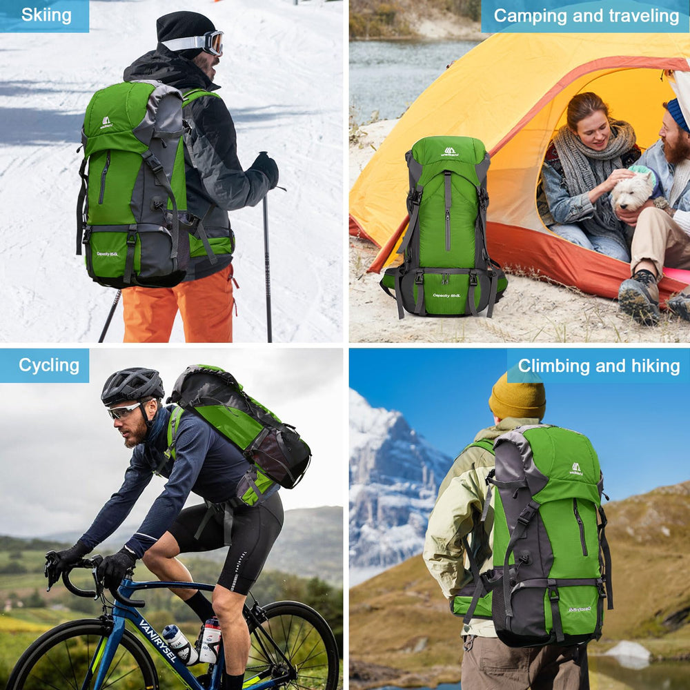 ShowyLive 70L bottom compartment helps separate items during treks.