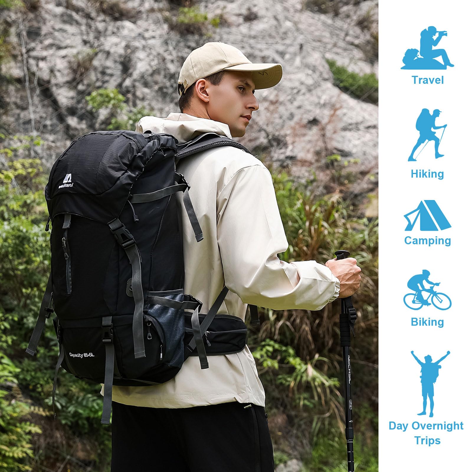 ShowyLive rain cover deployable to protect gear in wet conditions