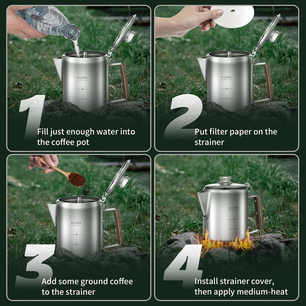 Shoxil coffee percolator brew strength emphasizes full-bodied coffee versus instant.