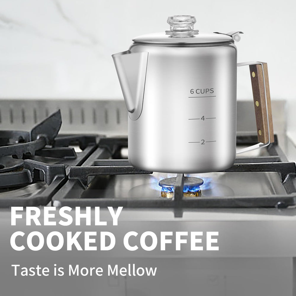 Shoxil coffee percolator easy-clean design makes cleanup quick after adventures.