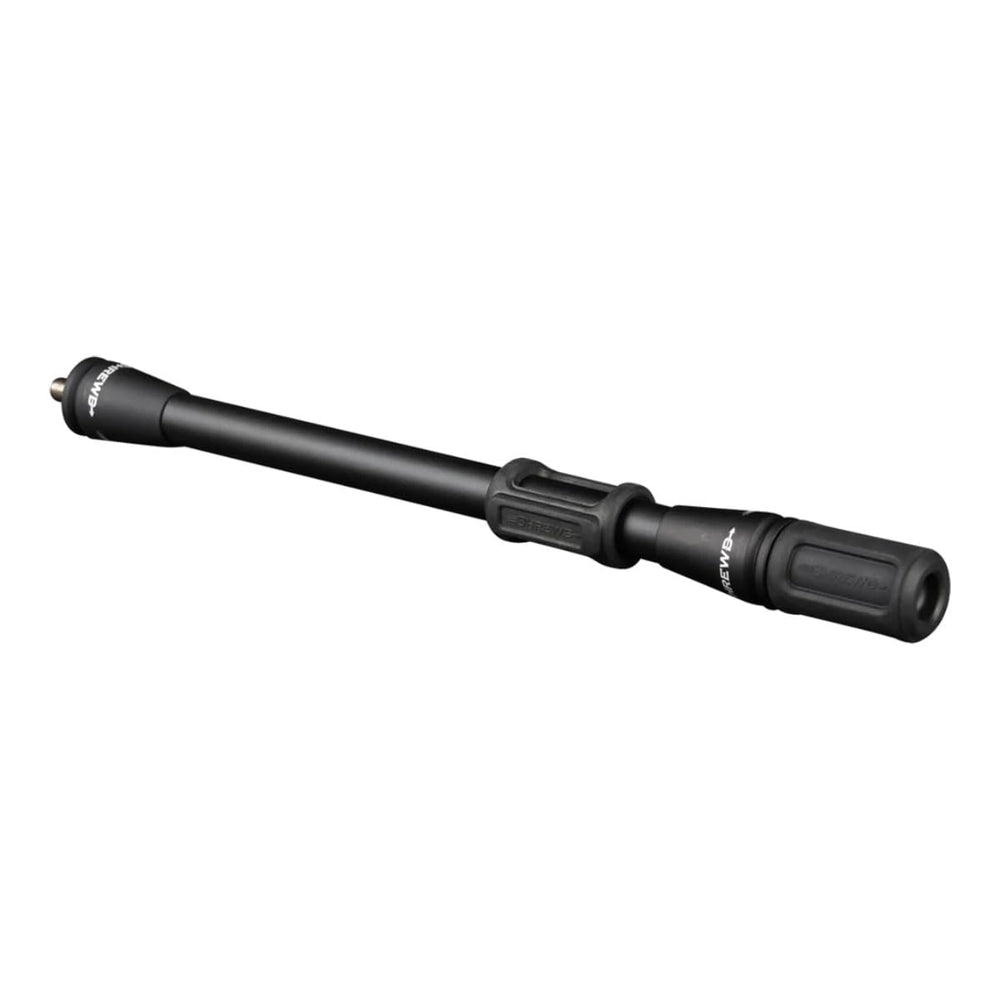Shrewd Archery Vantage Stabilizer Blackout 12 front view reduces vibration for steadier aiming.