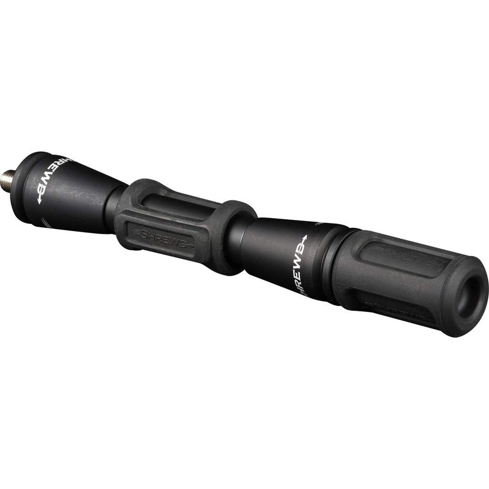 SHREWD ARCHERY Vantage Stabilizer Blackout 7 weights attached improve stability.