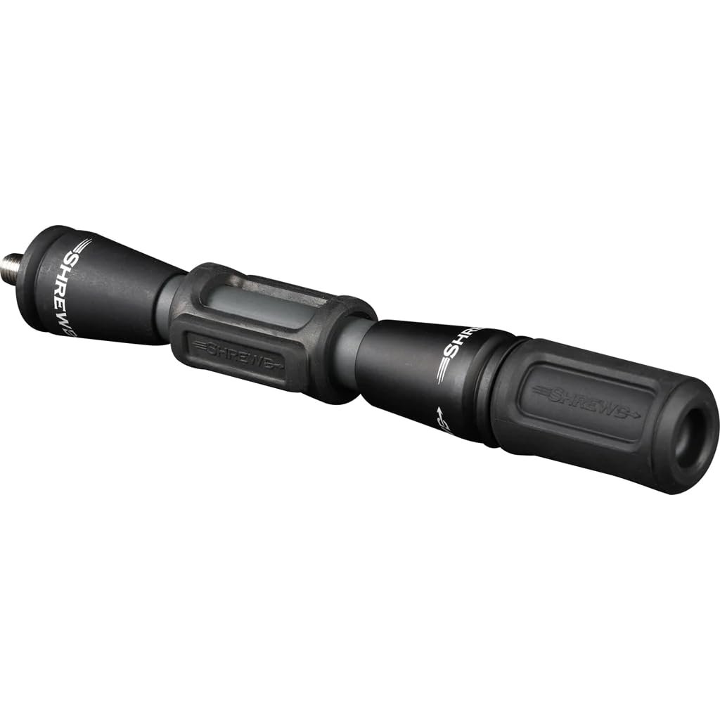 SHREWD ARCHERY Vantage damper close-up shows HiLo dampers for vibration reduction and smoother shots.