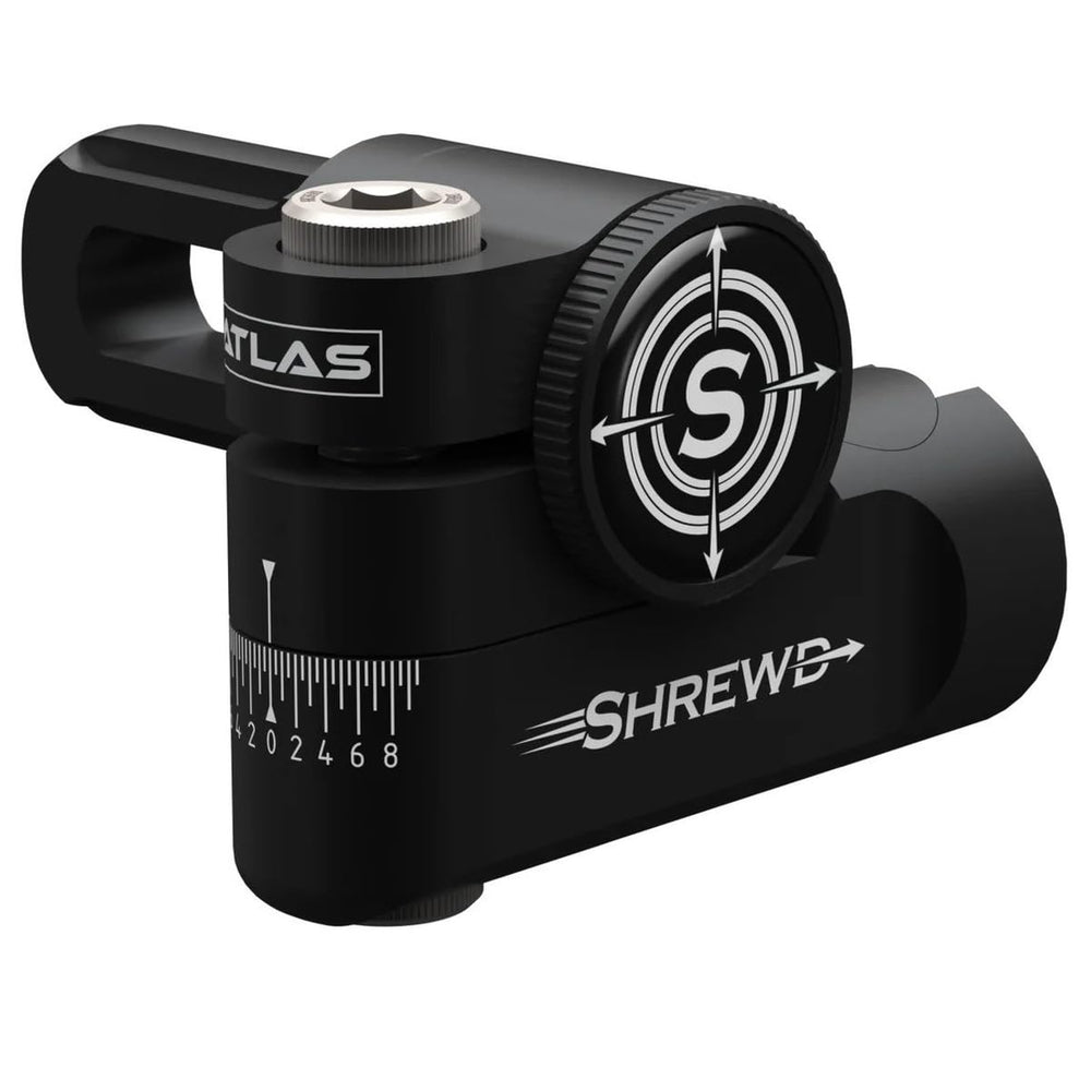 Shrewd Atlas V-Bar stabilizer mount attachment enables quick accessory integration.