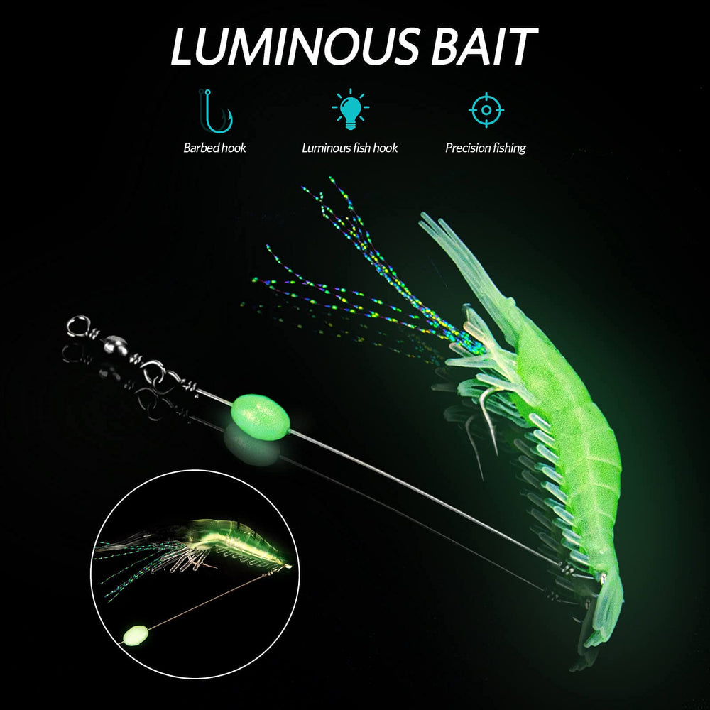 Soft, life-like shrimp lures in action pose
