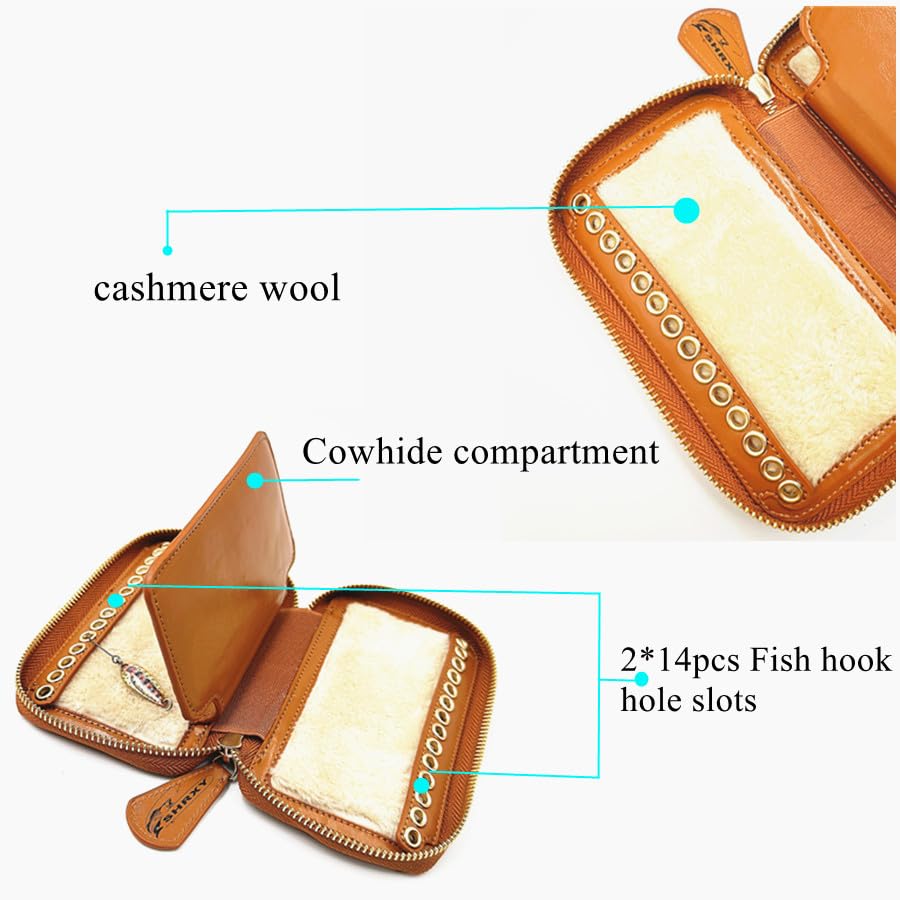 shrxy zippered compact storage secures flies, lures, and tackle