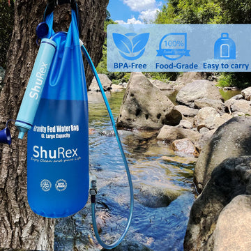 ShuRex filter straw extension tube enables distance drinking from distant water sources.