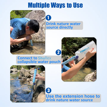 ShuRex food-grade BPA-free material ensures safe, durable water storage.