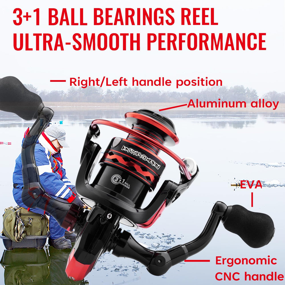 Shudarocast EVA handle grip for comfortable ice fishing control