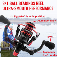 Shudarocast EVA handle grip for comfortable ice fishing control