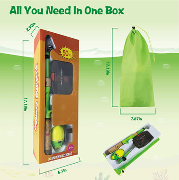 Child-friendly fishing set with rod and accessories