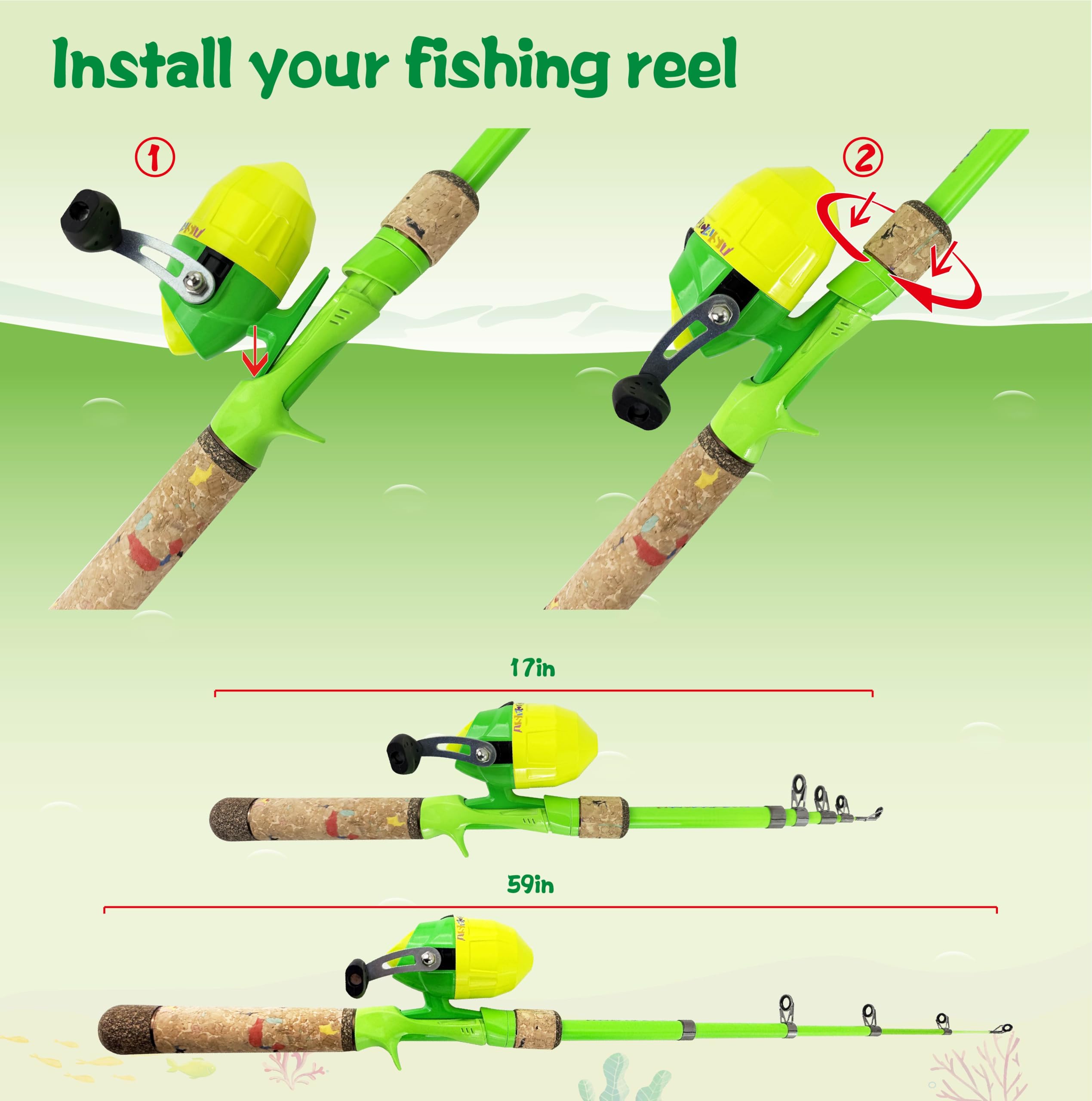 SHUDAROCAST lures and hooks close-up — colorful, inviting for beginner casting