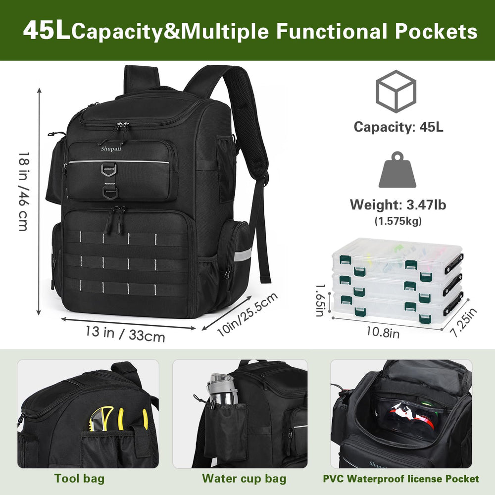 Opened main compartment with foldable padded divider
