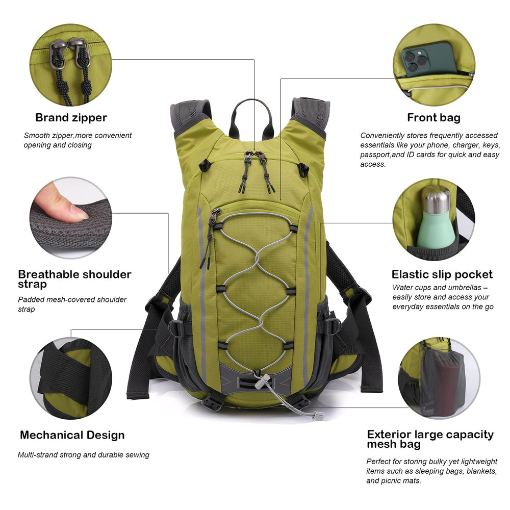 SHUXIAOBAO small hiking backpack chest-strap close-up, adjustable fit for secure stability during activity.