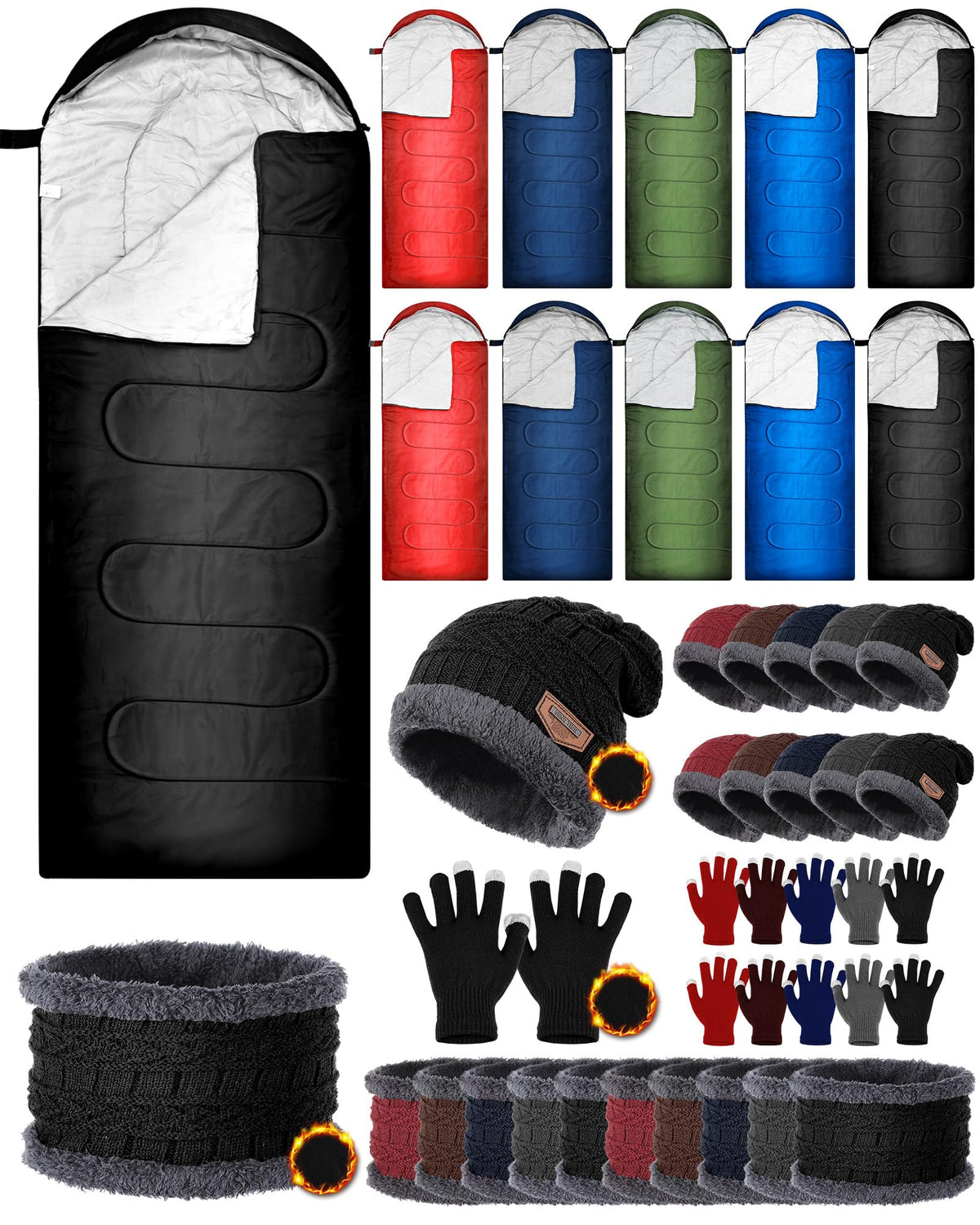 Shyyween bulk sleeping bags for adults provide weather protection for cold nights.
