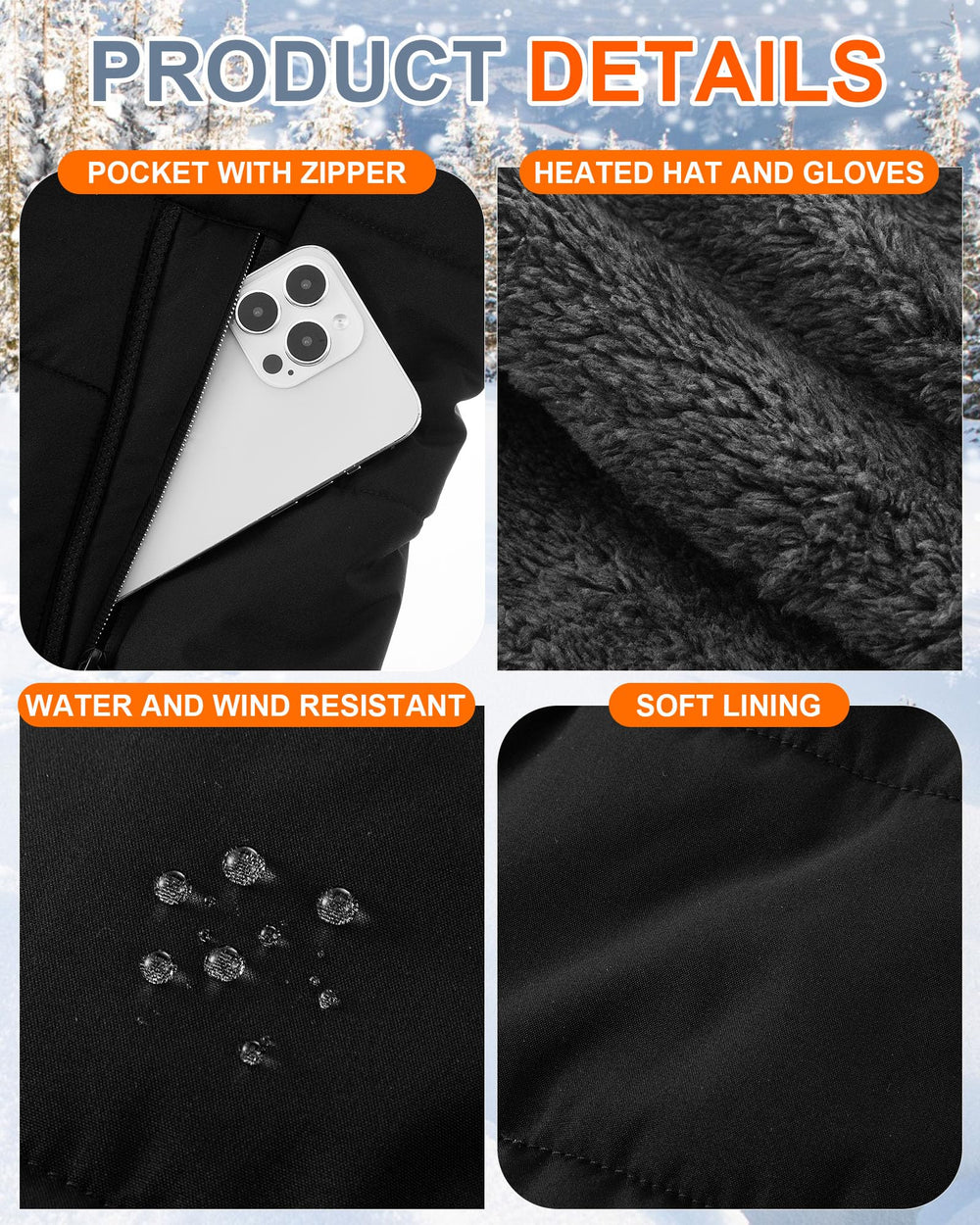Shyyween heated vest back view with even heat distribution for chilly commutes