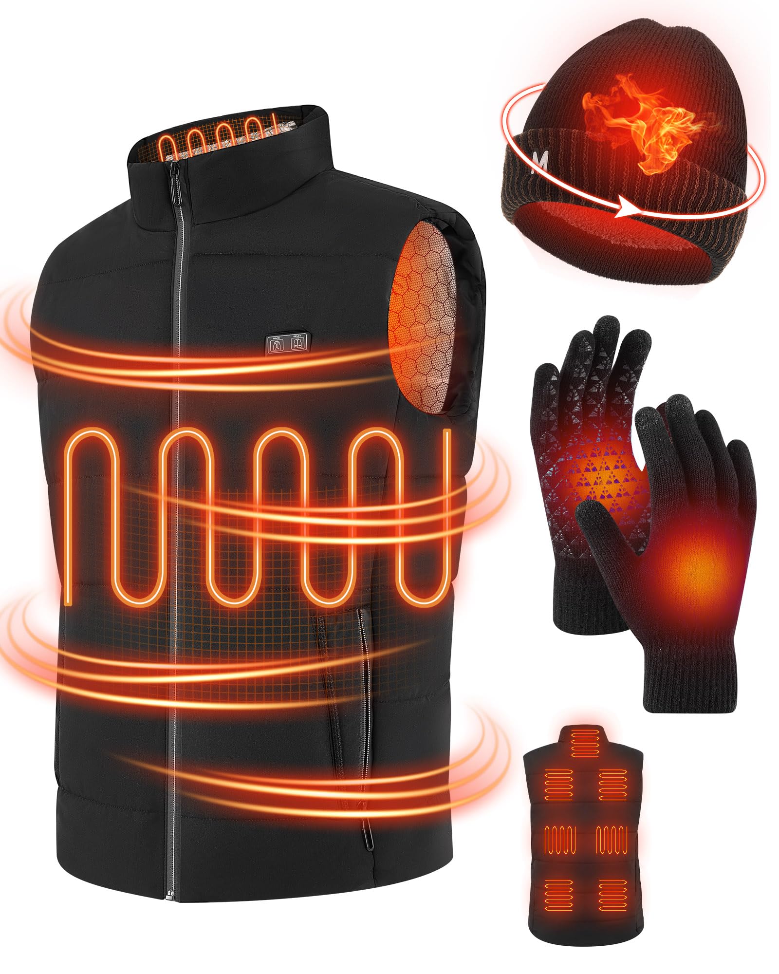 Shyyween heated vest front view showcasing nine-zone warmth for outdoor work