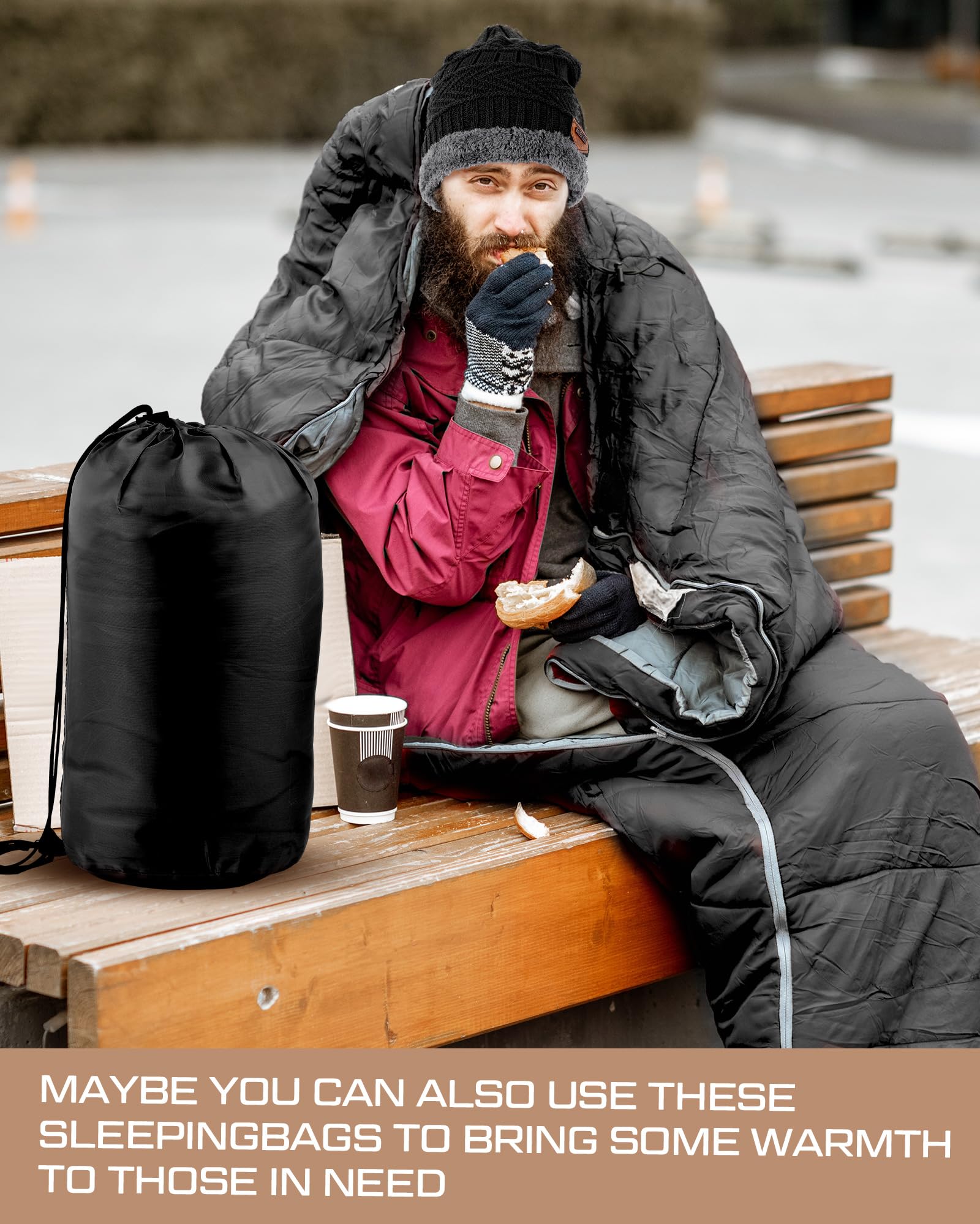 Shyyween waterproof-shell sleeping bags protect against wind and moisture in shelters.