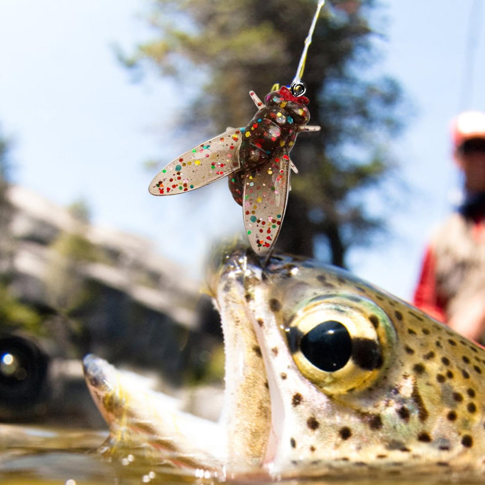SHZONS fly hook on display highlighting strong hold during casting and striking