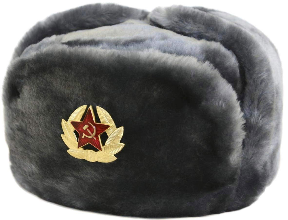 Siberhat Russian Ushanka fur hat shows authentic winter warmth and rugged look.