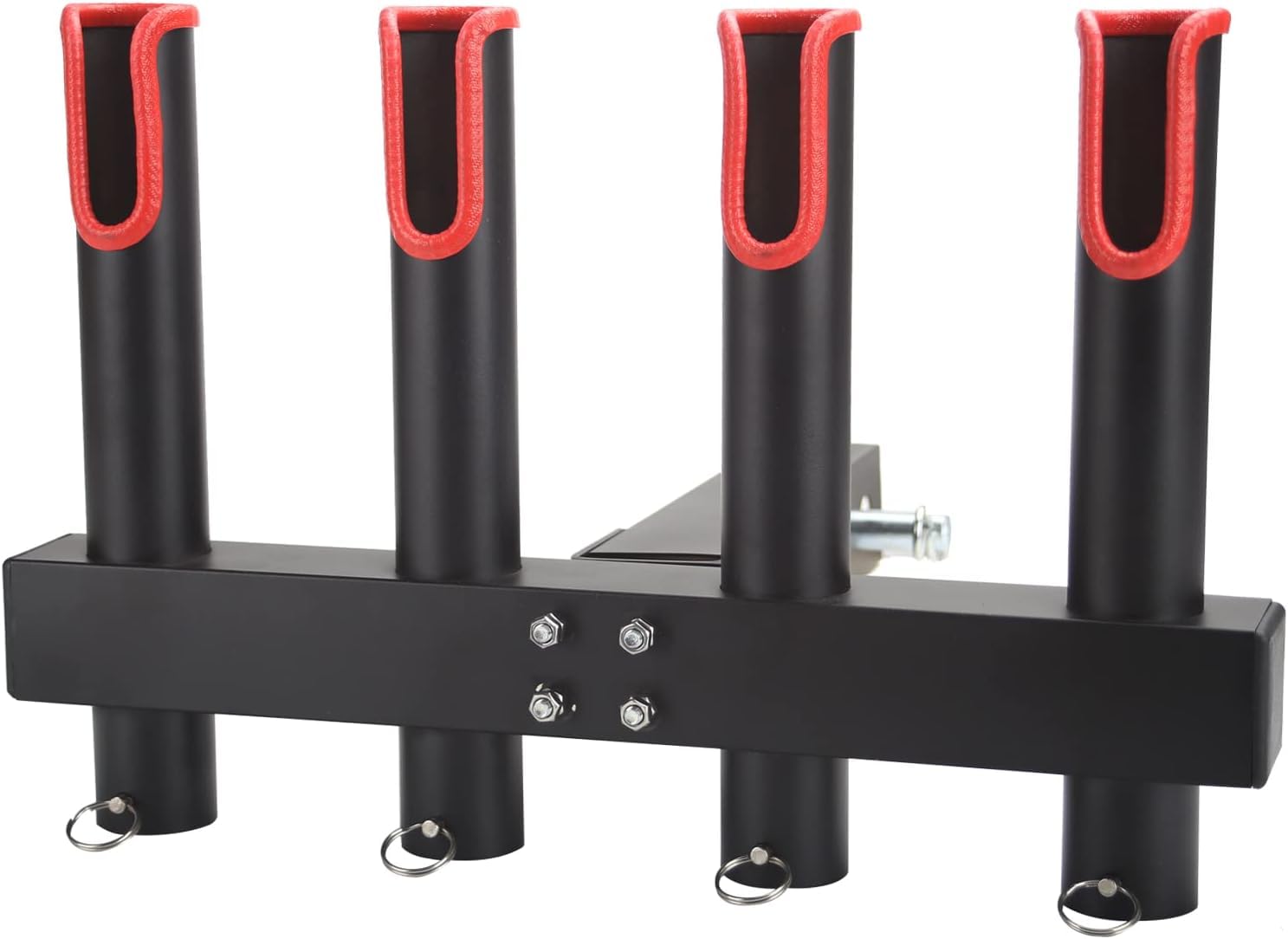Sidasu four-rod hitch holder side view showing rugged stainless steel for outdoor fishing.