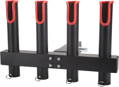 Sidasu four-rod hitch holder side view showing rugged stainless steel for outdoor fishing.