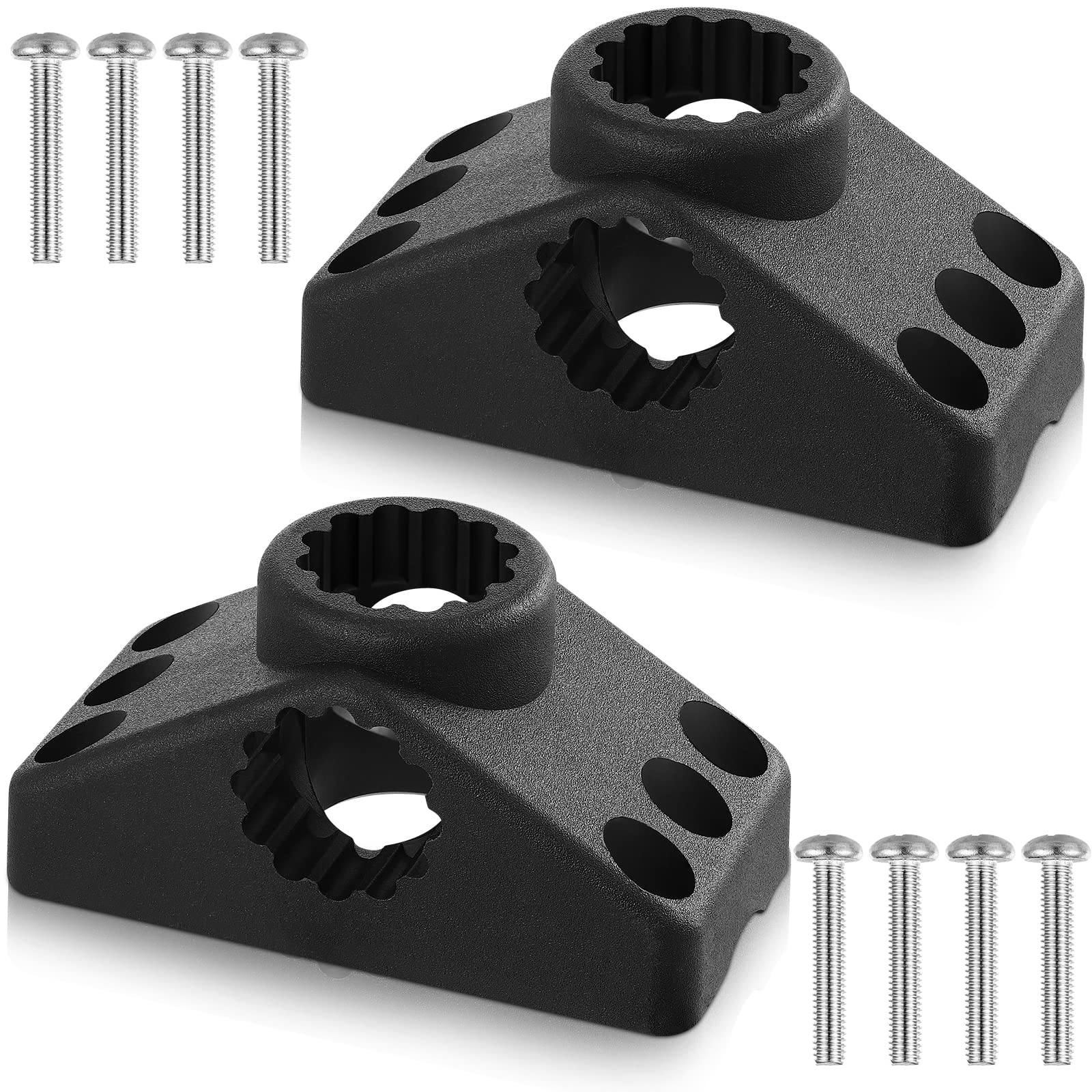 Black side deck mounting bracket pair with screws
