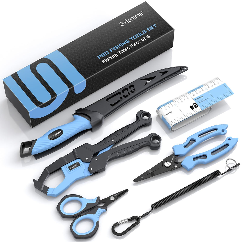 Sidomma fishing tool kit with pliers and lanyard