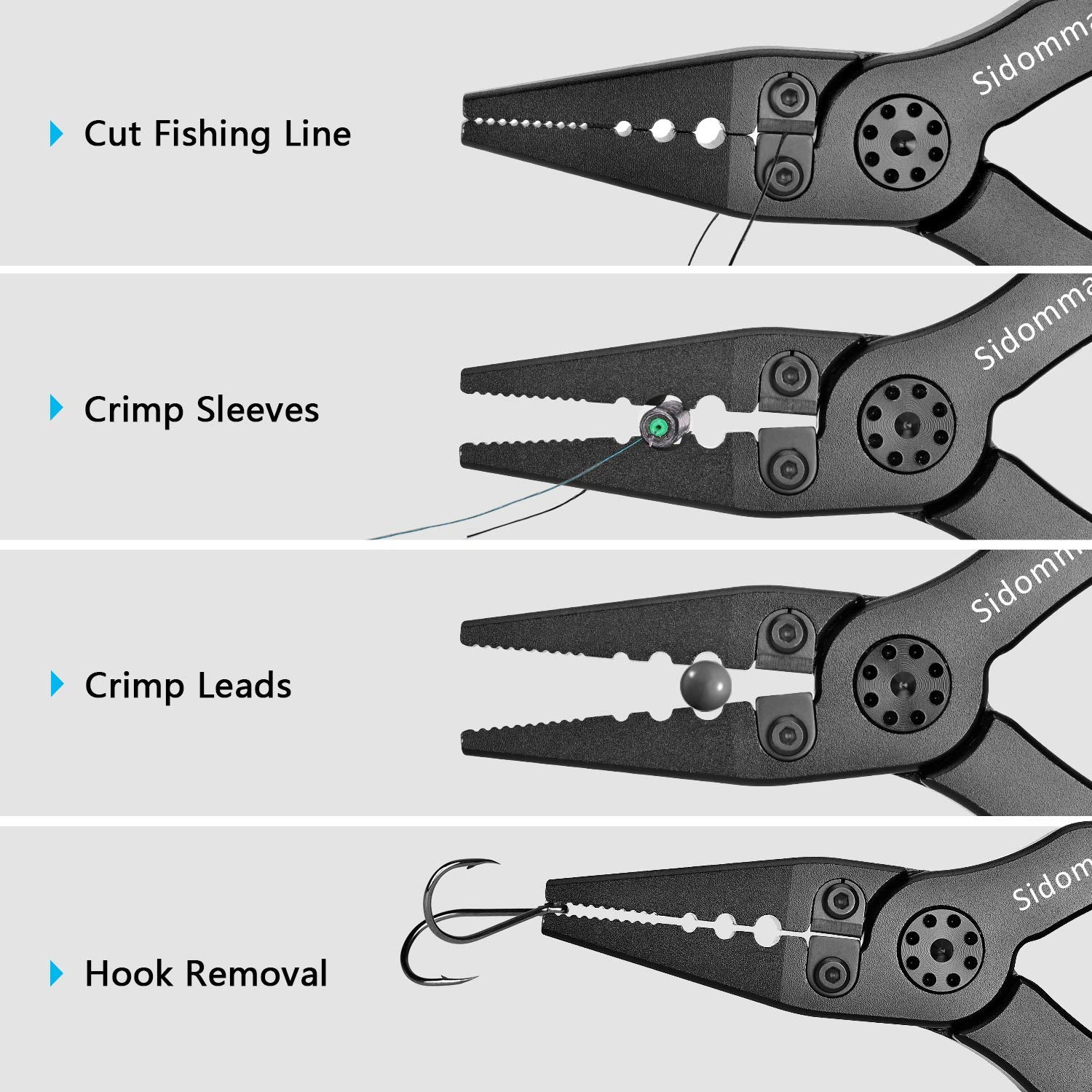 Includes pliers sheath and lanyard for portability