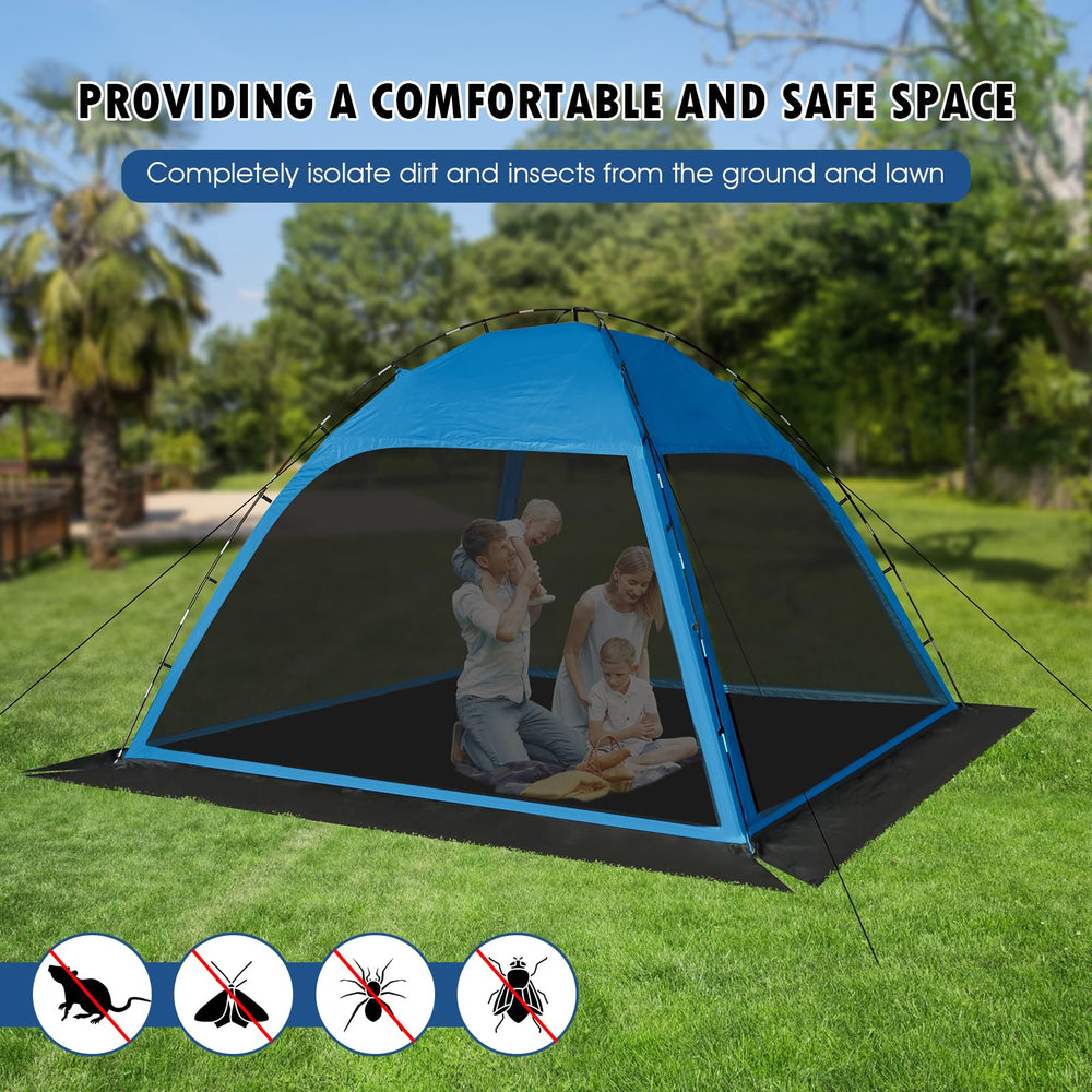 Siebwin backyard-family-use image highlights shade and mosquito protection during gatherings.