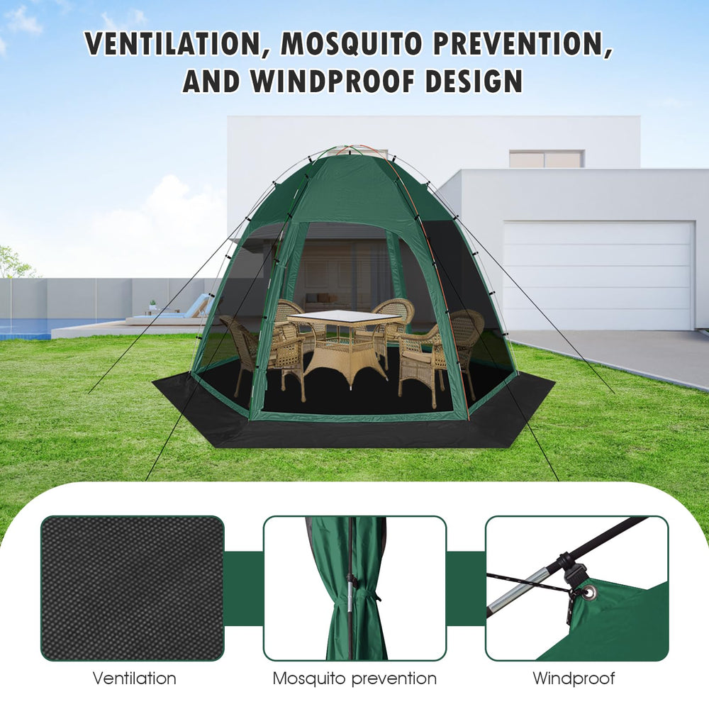 Siebwin removable ground cloth adds complete ground protection.